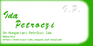ida petroczi business card